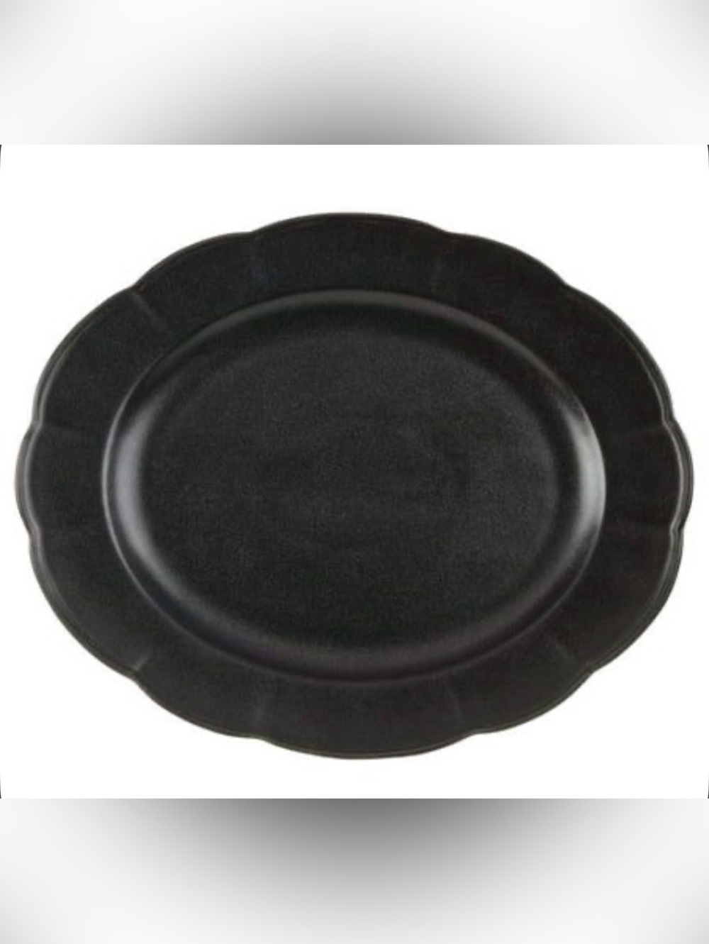 Rare HTF 🩷 New Beautiful Scallop 15.5 Inch Platter Black by Drew Barrymore - Picture 3 of 4